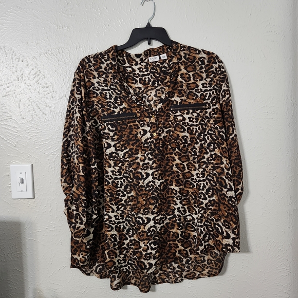 ✨️LAST CHANCE✨️Cato Leopard Print Tunic Blouse - Picture 1 of 7